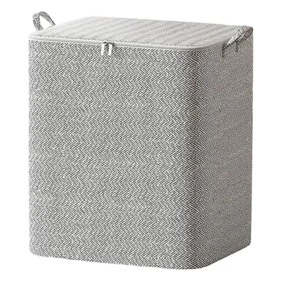 220L Large Capacity Clothes Storage Bag Non-Woven Fabric Quilt Organizer Foldable Moving Bag with Reinforced Handles and Dual Zippers (50×61×71cm)