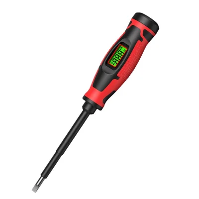 HAGOTEST HT95A Smart Voltage Tester Pen Digital Electric Screwdriver Non-Contact AC 6-390V Detector (without Battery) - Black / Red