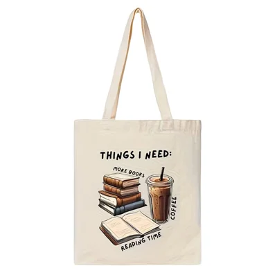 35x40cm Large Capacity Canvas Tote Bag Multi-functional Books Coffee Reading Print Reusable Shoulder Bag for Shopping Daily