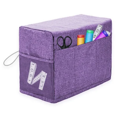 46x21x32cm Sewing Machine Dust Cover Foldable Oxford Fabric Storage Bag for Sewing Tools - Light Purple