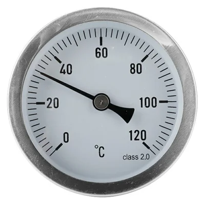 Termómetro bimetálico TS-W51 con montaje axial de 0-120 grados Celsius, de acero inoxidable, para horno industrial y caldera