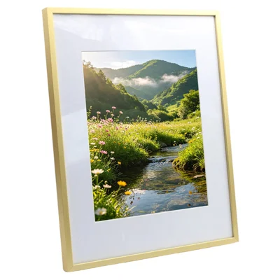 إطار صور معدني بحجم A4 مقاس 21×29.7 سم، من سبائك الألومنيوم وإطار زجاجي أكريليك، لإطارات الصور المعلقة على الحائط - ذهبي