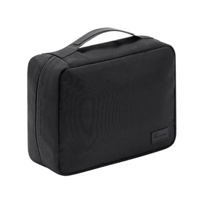 Hängende Reise-Toiletten-Tasche aus RPET, wasserabweisender Kosmetik-Organizer mit Metallhaken – Schwarz