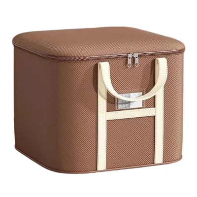 45x33x25cm Non-Woven Fabric Large Capacity Storage Bag with Handles for Clothes Bedding - Brown