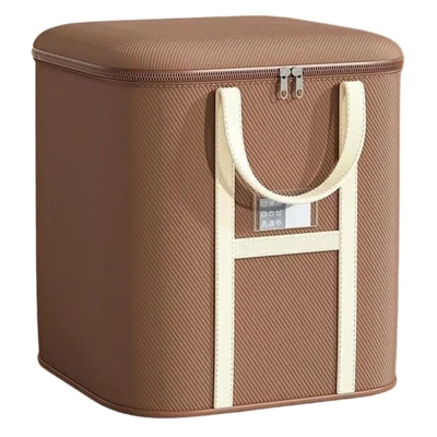50x60x71cm Non-Woven Fabric Large Capacity Storage Bag with Handles for Clothes Bedding - Brown
