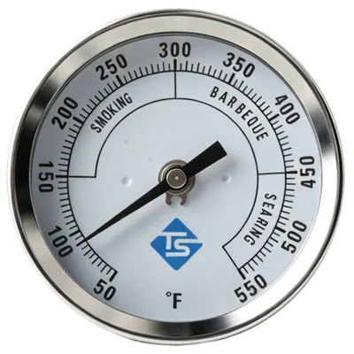 TS-BX84 50-550 grader Fahrenheit bimetallisk termometer 83 mm urskiva rostfritt stål för ugn, grill och panna