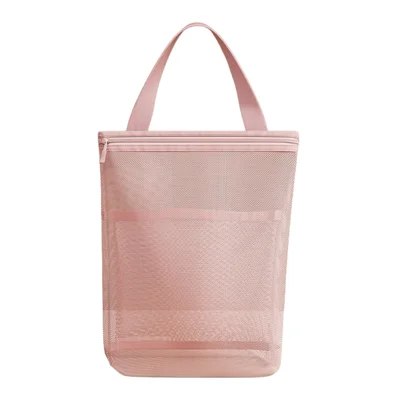 Tragbare Reise-Toilettenbeutel mit großer Kapazität, Netz-Make-up-Organizer-Tasche für Strand und Reisen – Pink