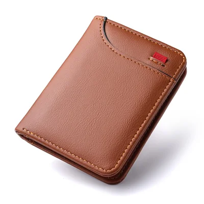 Cartera DEABOLAR K3309 de Cuero PU con Múltiples Ranuras para Tarjetas y Ventana Transparente para Identificación - Marrón / Textura de Arruga