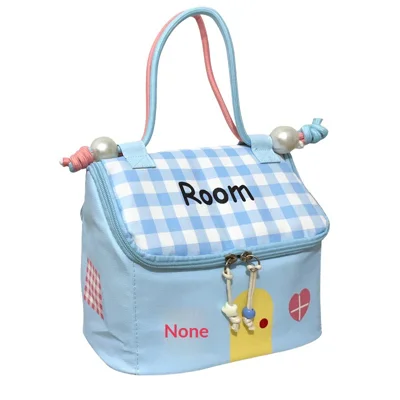 25 x 16 x 20.5cm Large Capacity Makeup Bag Waterproof PU Multi Compartment Portable Cosmetic Organizer for Travel - Blue