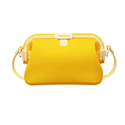 Bolsa de Natação 2000 ml 20 x 11 x 11 cm Bolsa de Armazenamento Flutuante em Silicone Impermeável e Dobrável para Atividades ao Ar Livre e Natação - Amarelo
