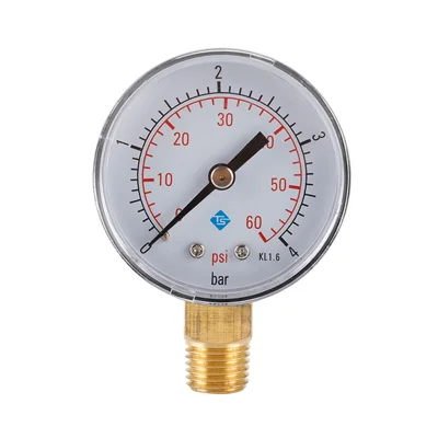 TS-50-4bar مانومتر 50 مم 0-60 رطل/بوصة مربعة / 0-4 بار مقياس مزدوج لضغط الماء قياس ضغط هيدروليكي بخيط 1/4 NPT