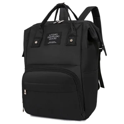 Große Oxford-Stoff-Mama-Tasche, Baby-Wickelrucksack, Outdoor-Tragetasche, Umstandsmode-Tasche, Windeltasche, Milchflasche-Organizer - Schwarz