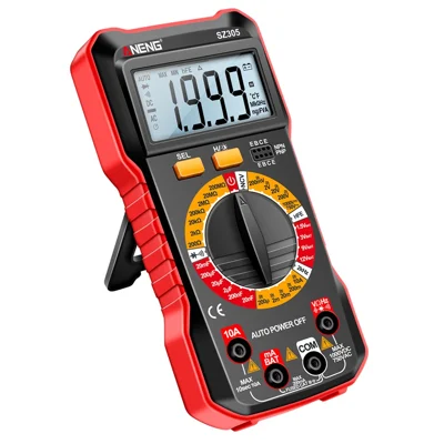 ANENG SZ305 Højnøjagtighed Digitalt Multimeter Universal Bærbart Måleredskab med Bagbelyst Skærm og Støtte - Rød