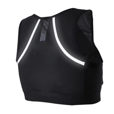 Support de téléphone pour la poitrine Gilet réfléchissant de course de nuit Polyester Gilet avec poches - Taille S