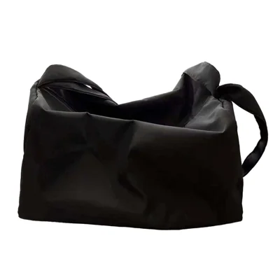 Borsa a tracolla in nylon 210D, borsa da palestra impermeabile, grande borsone sportivo per fitness, borsa a spalla - Nero