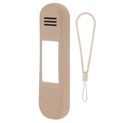 Mirror Design Travel Makeup Brush Holder Portable Silicone Cosmetic Bag (with Lanyard) - Khaki