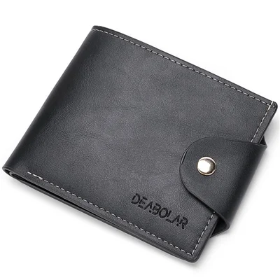DEABOLAR Soft PU Leather Wallet Coin Card Storage Holder Cash Organizer Pouch - Black