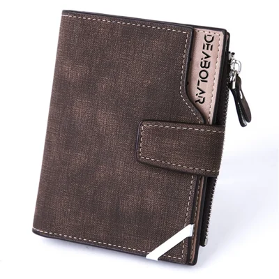 DEABOLAR Retro Style Wallet PU Leather Coin Card Storage Holder Multifunction Cash Organizer Pouch - Coffee