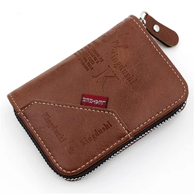 MK95-15 Multifunction Wallet PU Leather Coin Card Storage Bag for Daily Use, Travel - Light Brown