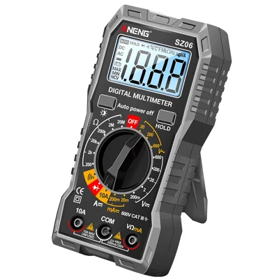 ANENG SZ06 2000 tællinger Digital multimeter Spændings- og modstandsmåler AC/DC Amperemeter Voltmeter Ohmtest med LCD baggrundsbelysning - Grå