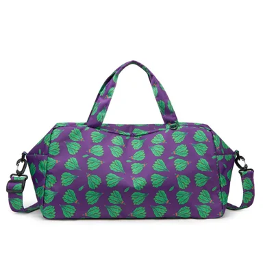 Dry Wet Separation Travel Bag Waterproof Oxford Cloth Portable Luggage Tote Carry Bag - Dark Purple