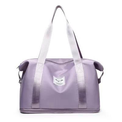 Borsa da Viaggio in Tessuto Oxford Borsone per Weekend e per una Notte Borsa a Spalla Sportiva Palestra Handbag - Viola Chiaro