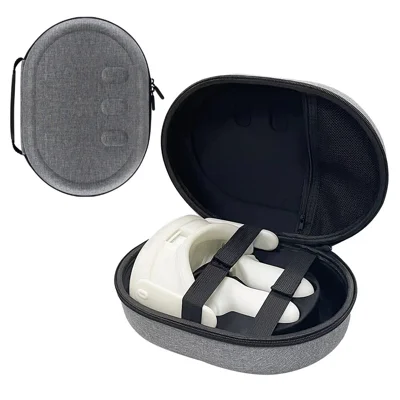 Custodia per Meta Quest 3 VR Glasses in tessuto Oxford, EVA e poliestere - Borsa da trasporto portatile con rivestimento nero