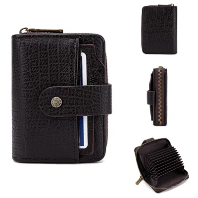 BAELLERRY K9222 Portafoglio Strutturato in Pelle PU da Uomo, Porta Carte, Sacchetto Porta Monete - Caffè