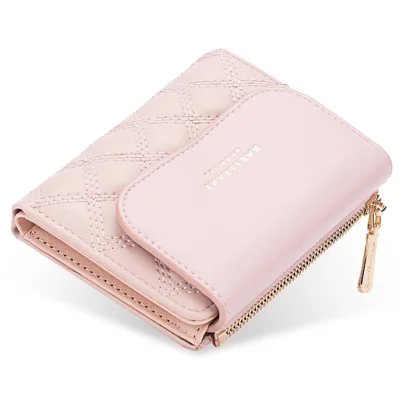 BAELLERRY N2404 Teen Girls Wallet PU Leather Card Storage Holder Pouch for Women - Pink