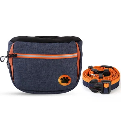 CJ20200720001 Oxford Cloth Dog Treats Pouch Pet Training Bag without Dual-Head Leash - Blue