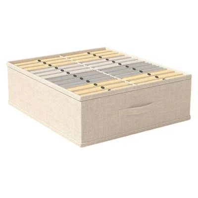 24 Cells Oxford Cloth Drawer Organizer Closet Divider Storage Box for Socks, Underwear - Beige