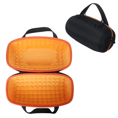 For JBL Xtreme 4 Bluetooth-compatible Speaker Storage Bag Oxford Cloth+ EVA Protective Case - Black / Orange