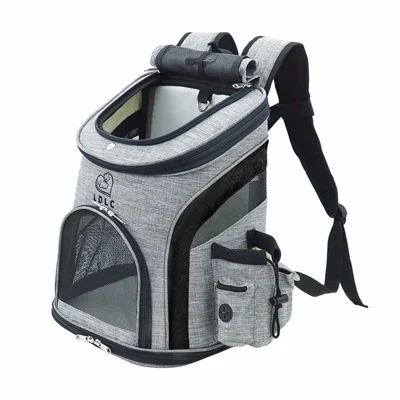 QS-003-M Pet Gift Dog Backpack Breathable Mesh Shoulder Bag Travel Cat Carrier - Black