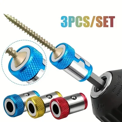 3 st / set magnetisk ring till skruvmejselhuvud CRV, magnetisk bitfångare som förhindrar fall