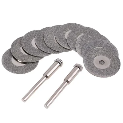 10 stk. 50 mm Diamant-skærer- og slibeskiver, elektrisk slibemaskine, savklinger med 2 spindler