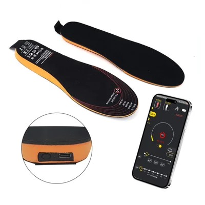 SP-XJ19 1 Pair App-Controlled Heated Insoles Carbon Fiber Cuttable Foot Warmers 4-9 Hour Runtime - Size S 35-40