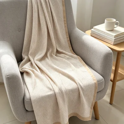 Couverture élégante en tricot de polyester 185 x 130 cm, toute saison, pour bureau, canapé, voiture, lit - Tel que montré