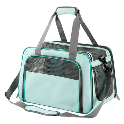 LDLC QS-064 Bolsa Dobrável para Animais de Estimação Bolsa Portátil para Cães e Gatos com Alça de Ombro Malinha Respirável para Transporte de Animais de Estimação Presente - Azul Celeste