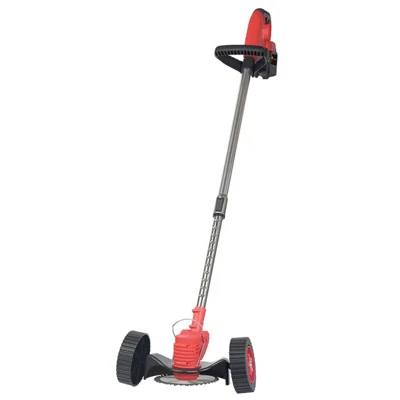 Cortador de Grama Elétrico Weed Wacker com Bateria de 24VH 6000mAh - Preto+Vermelho / Plug da UE