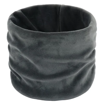 Winter Outdoor Windproof Plain Pleuche Velvet Loop Scarf Circle Neck Warmer - Grey