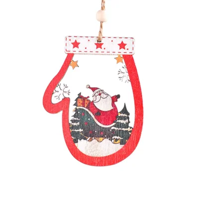 Wooden Ornament Party Supplies Christmas Decor Xmas Tree Pendant Hanging Decor - Style B