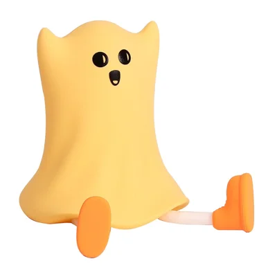 Silicone Night Light Halloween Ghost-Shaped Bedside Touch Lamp for Room Decor
