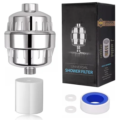 16 Stages Bathroom Water Filter Remove Chlorine Heavy Metals Filtered Shower Head, with 1 Filter