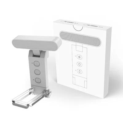 TB-126SALI Bærbar genopladelig bogklemmelampe, dimbar læsebogsmarkør, foldbar lampe - stangformet/hvid