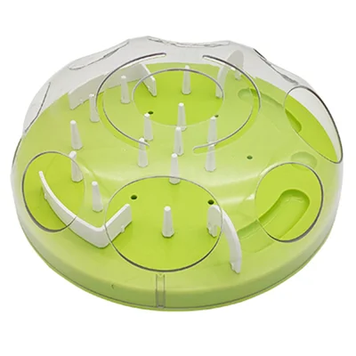 ABS Interactive Cat Feeding Maze Toy Slow Feeder Bowl Pet Gift Anti-Choking Digestion Aid Feeding Bowl - Green