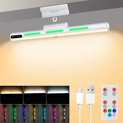 Smart Magnetic LED Cabinet Light with 3 Color Temperatures and Infrared Remote Control - White