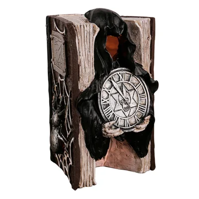 Halloween Grim Reaper Figurine Resin Book Model with LED Light Horror Party Decoration Gift - Spider