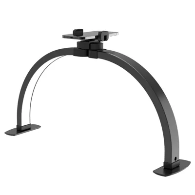 F-700 Formato Crescente Luz de Secretária Dobrável com Proteção para os Olhos e Suporte para Telemóvel para Unhas / Extensão de Pestanas / Tatuagem - Tomada EUA/Grande/Preto