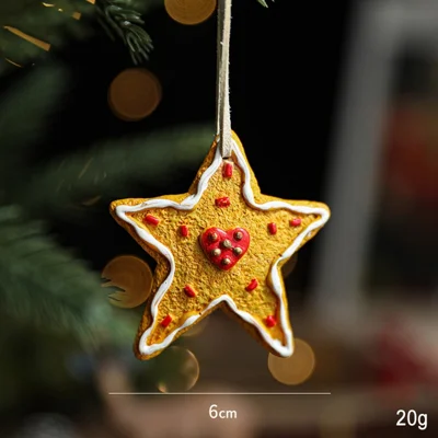 Christmas Resin Ornaments Set Vintage Painted Resin Christmas Tree Decorative Hanging Pendant - Star