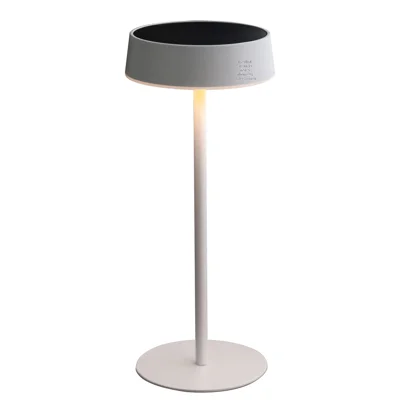 7018 Solar Table Lamp 3-Color Dimmable LED Desk Light for Dining Room Outdoor Camping - White